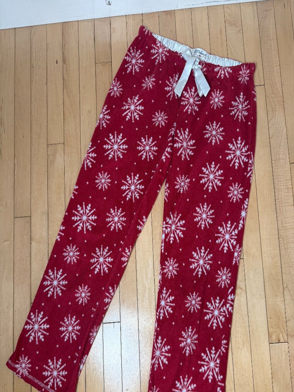 PJ SALVAGE Red Fleece Snowflake Print Pajamas PJ Bottoms Pants Size Medium